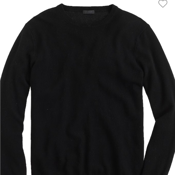 J. Crew Black Crewneck Sweater cashmere mixed Classic Knit - Picture 8 of 10
